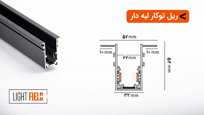 ریل مگنتی توکار لبه دار