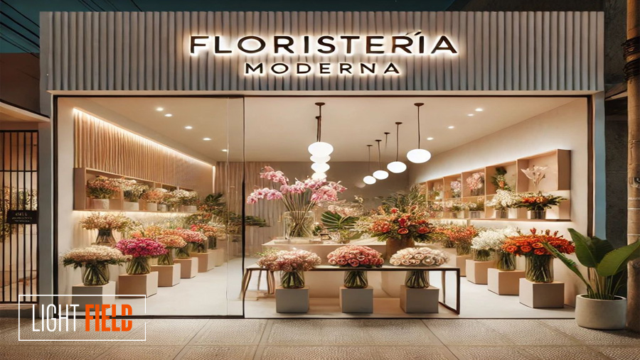 نورپردازی گل فروشی