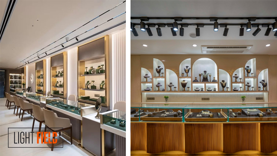 نورپردازی سطح پیشخوان طلافروشی