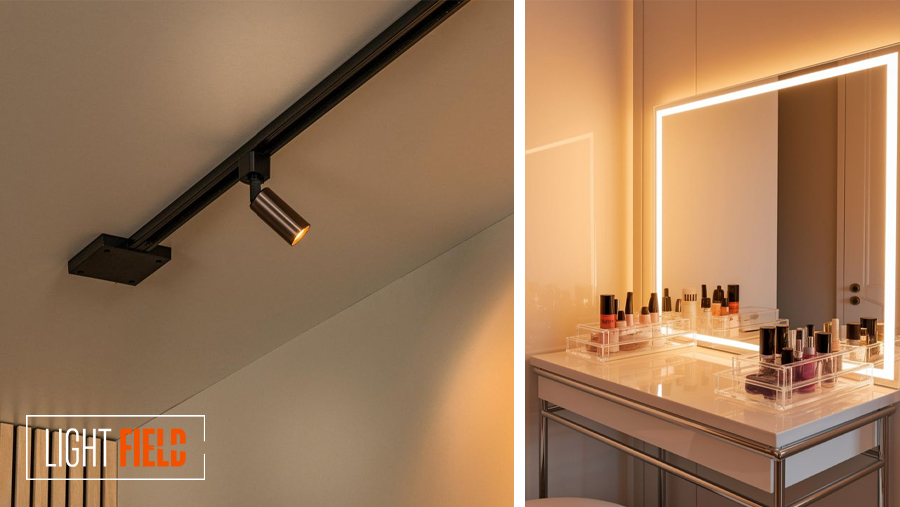 نورپردازی آینه و میز آرایش با چراغ‌های مگنتی هوشمند